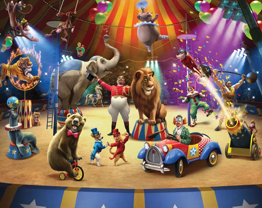 Fali poszter gyerekszobába cirkuszi állatokkal