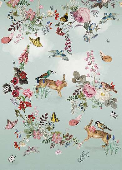 Fali poszter gyerekszobába virág és erdei állat mintákkal
