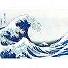 Vlies fali poszter Japán stílusban hullámzó tenger mintával
