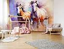 Fali poszter lányszobába színes vágtató lovas mintával 368x254 vlies