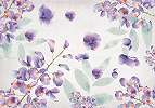 Fali poszter lila akvarell hatású virág mintával 368x254 vlies