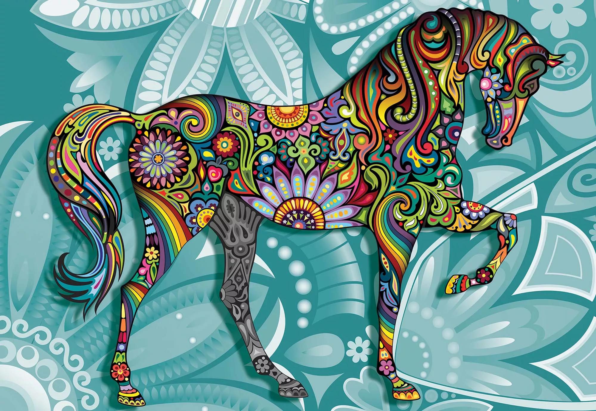 Fali poszter ló mintával orientális stílusban 368x254 vlies