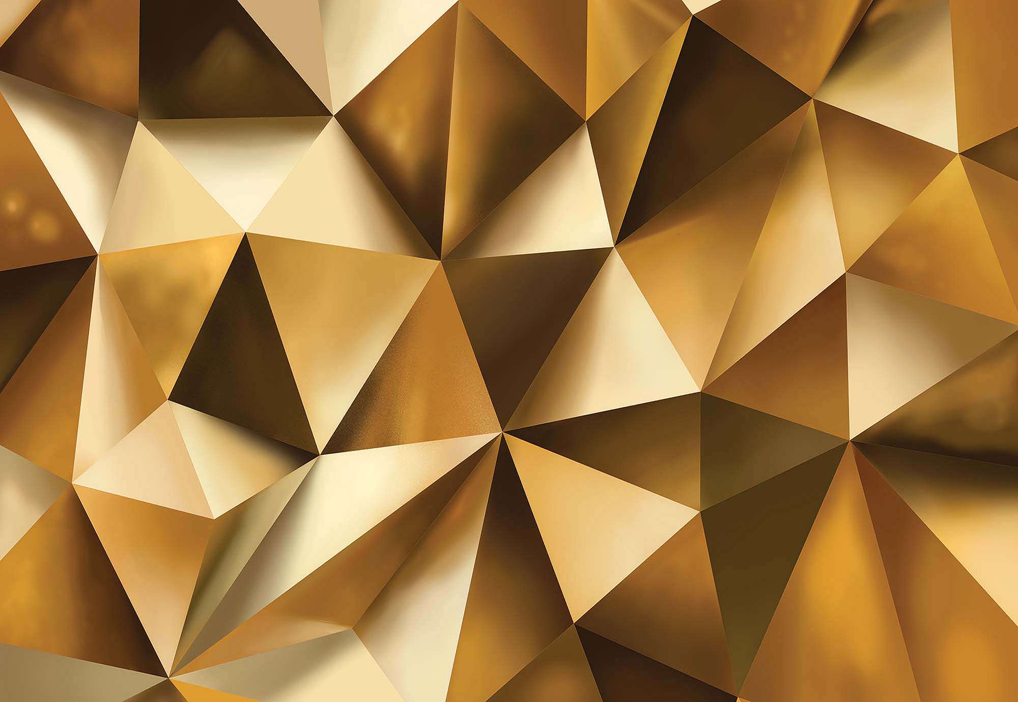 Fali poszter modern arany színű 3D poligon geomertiai mintás 368x254 vlies
