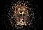 Fali poszter modern oroszlán mintával fekete alapon 368x254 vlies