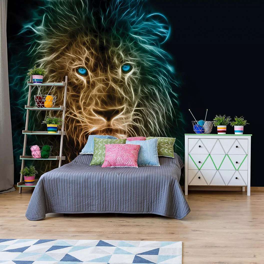 Fali poszter modern stílusban oroszlán mintával 368x254 vlies