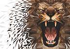 Fali poszter oroszlán mintával modern sokszögekkel kirakva 368x254 vlies