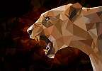 Fali poszter polygon oroszlán mintával modern stílusban 368x254 vlies
