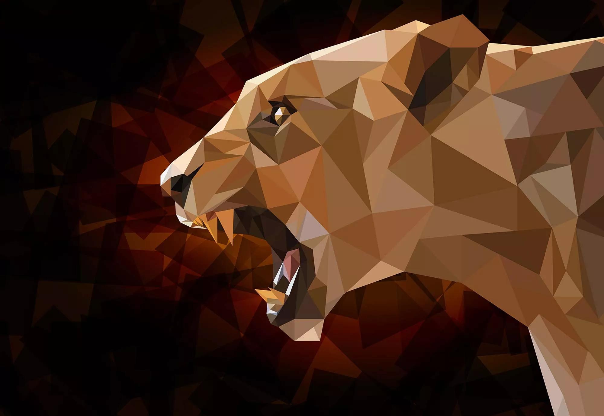 Fali poszter polygon oroszlán mintával modern stílusban 368x254 vlies