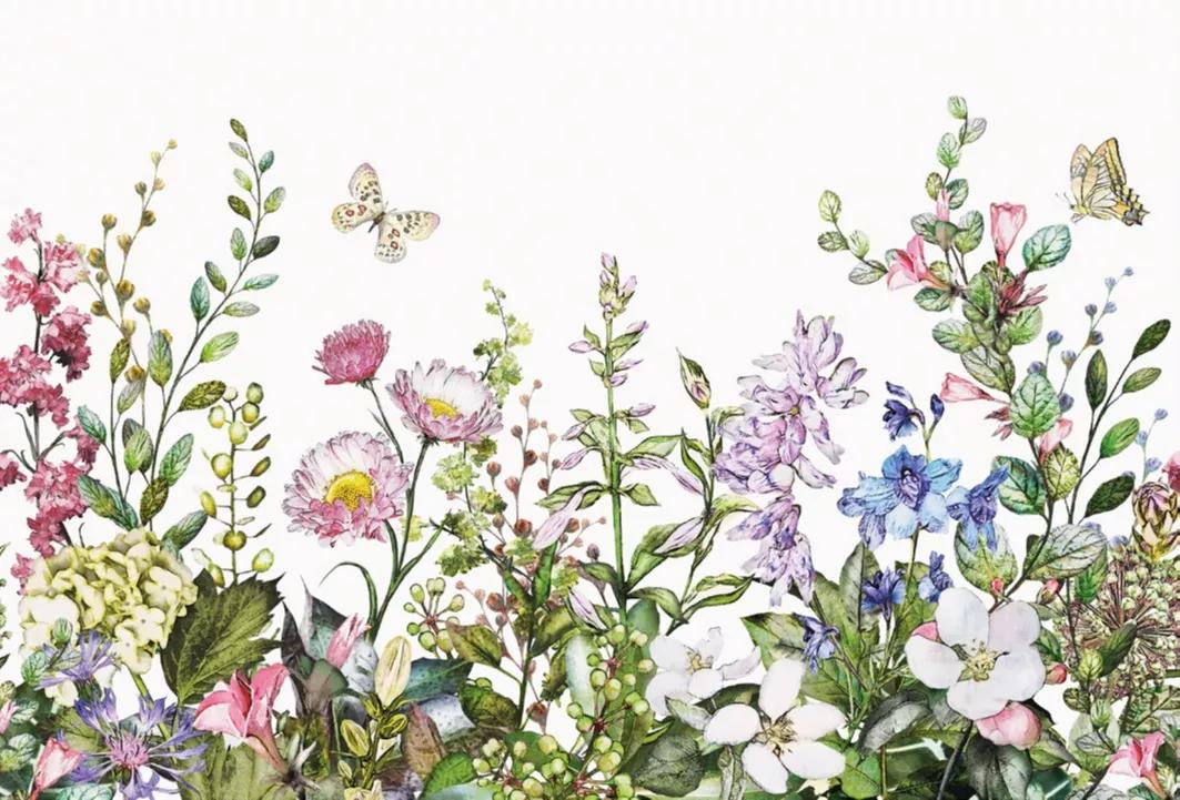 Fali poszter színes rajzolt mezei virág mintával