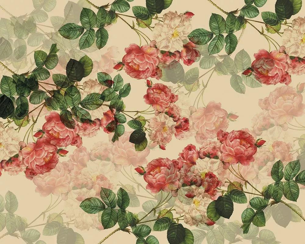 Fali poszter romantikus vintage hangulatú virágmintával