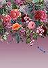 Fali poszter romantikus virág és szitakötő mintával lila rózsaszín színvilágban