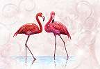 Fali poszter rózsaszín flamingó mintával 368x254 vlies