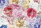 Fali poszter színes romantikus virágmintákkal 368x254 vlies
