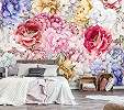 Fali poszter színes romantikus virágmintákkal 368x254 vlies