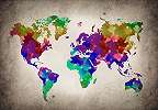 Fali poszter színes világtérkép mintával 368x254 vlies