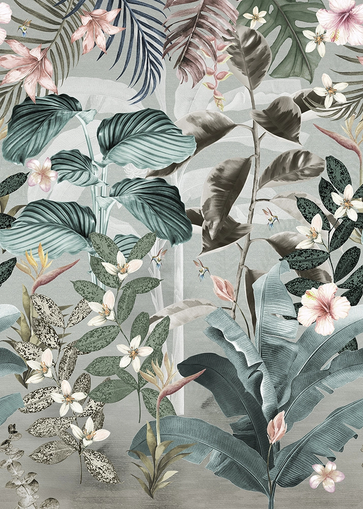 Fali poszter trópusi virág és pálmalevél mintával
