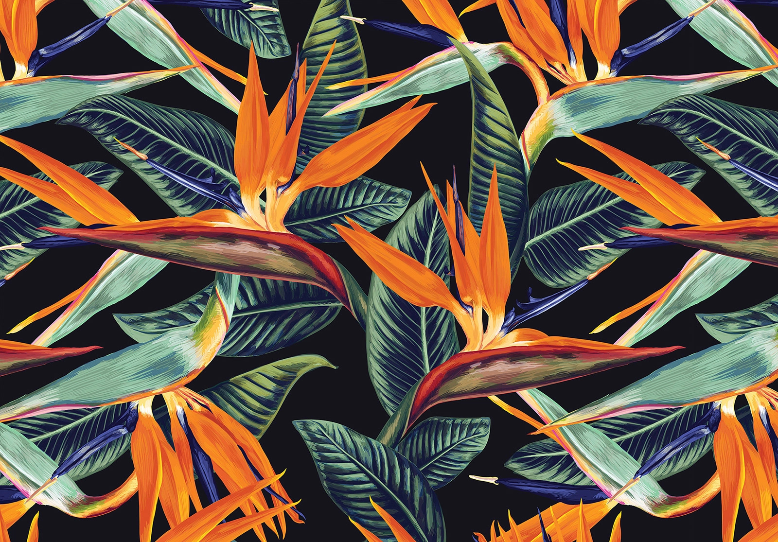 Fali poszter trópusi virág mintával 368x254 vlies