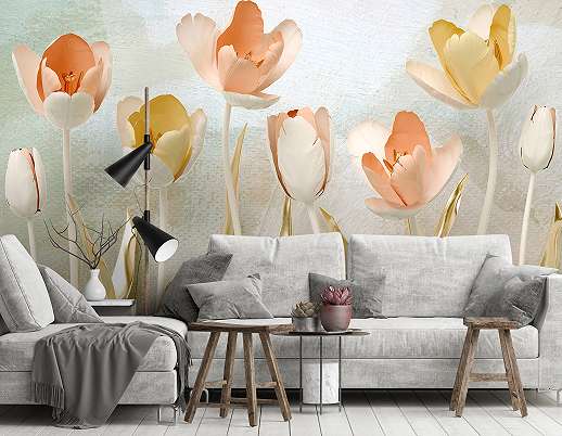Fali poszter tulipán mintával glamour stílusban 368x254 vlies