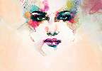 Fali poszter vízfesték hatású absztrakt női arccal 368x254 vlies