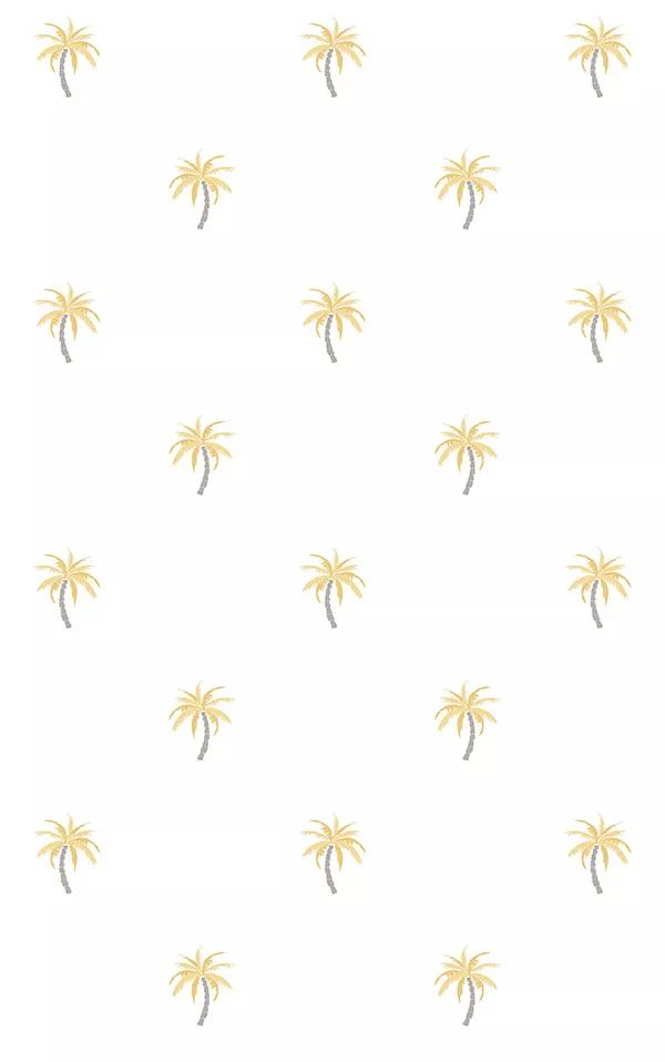 Fehér alapon arany apró pálmafa mintás vlies design tapéta