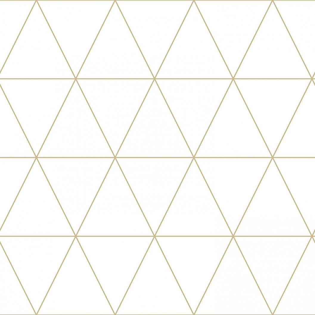 Fehér alapon arany minimalista geometria mintás design tapéta