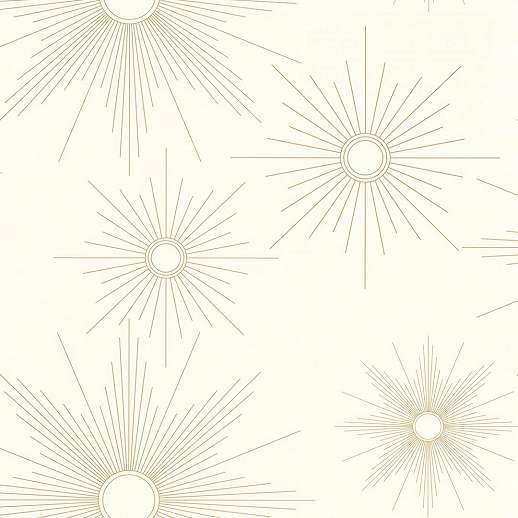 Fehér alapon arany napok mintázatú design tapéta