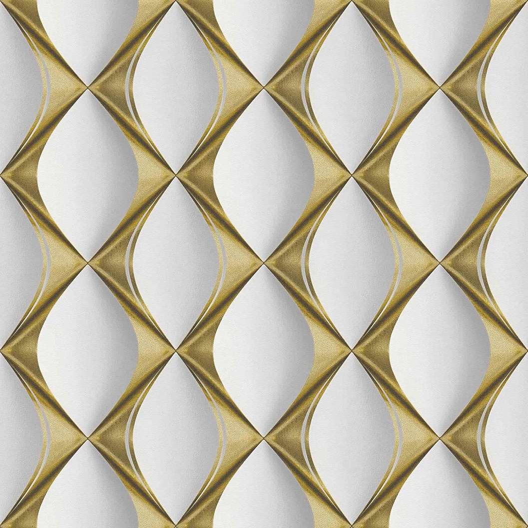 Fehér arany 3D hatású vlies design tapéta