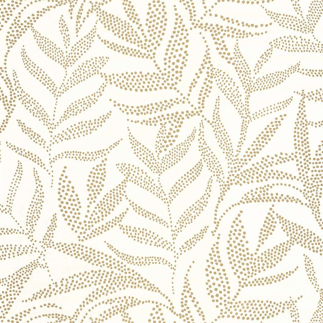 Fehér arany elegáns leveles mintás design tapéta