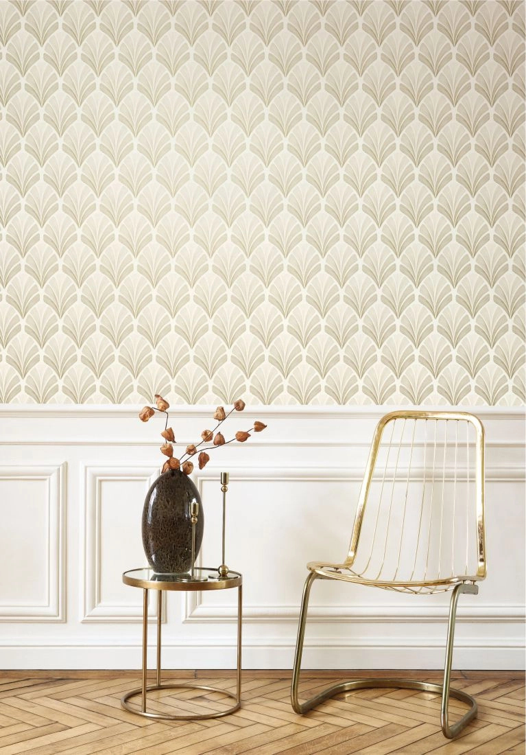 Fehér arany francia art deco design tapéta