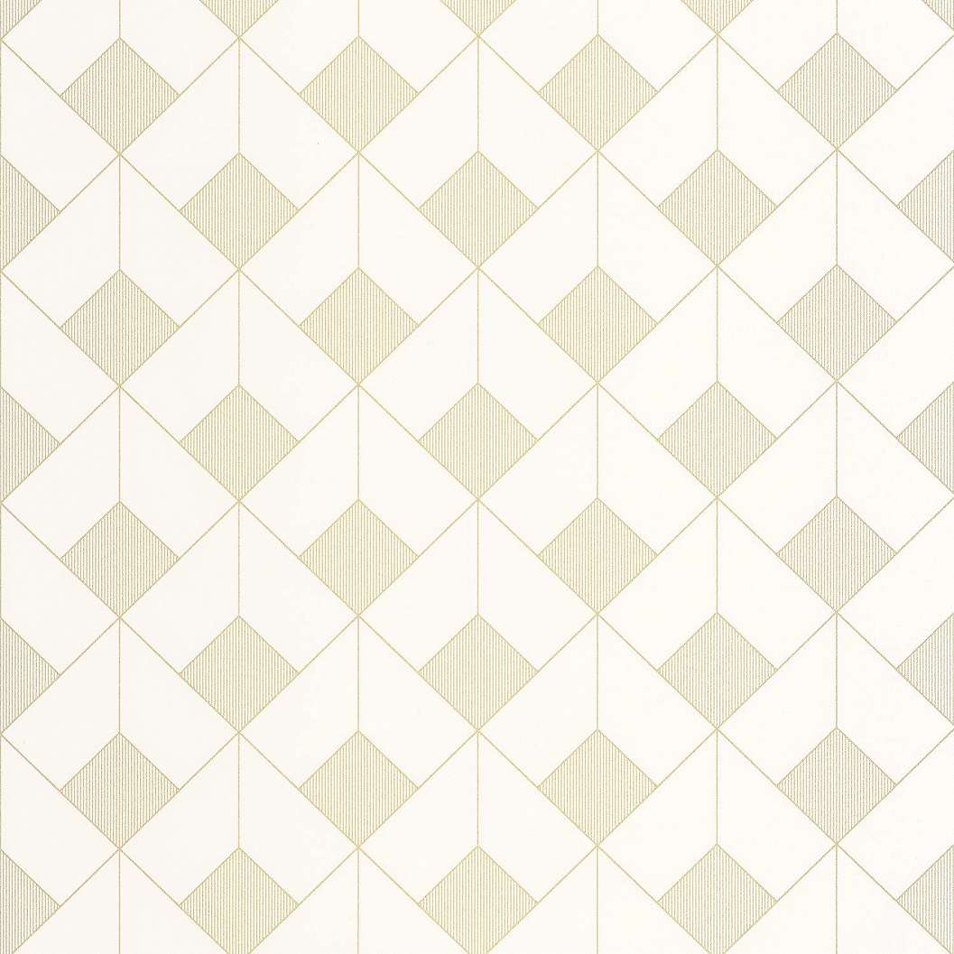 Fehér arany geometrikus francia vinyl tapéta