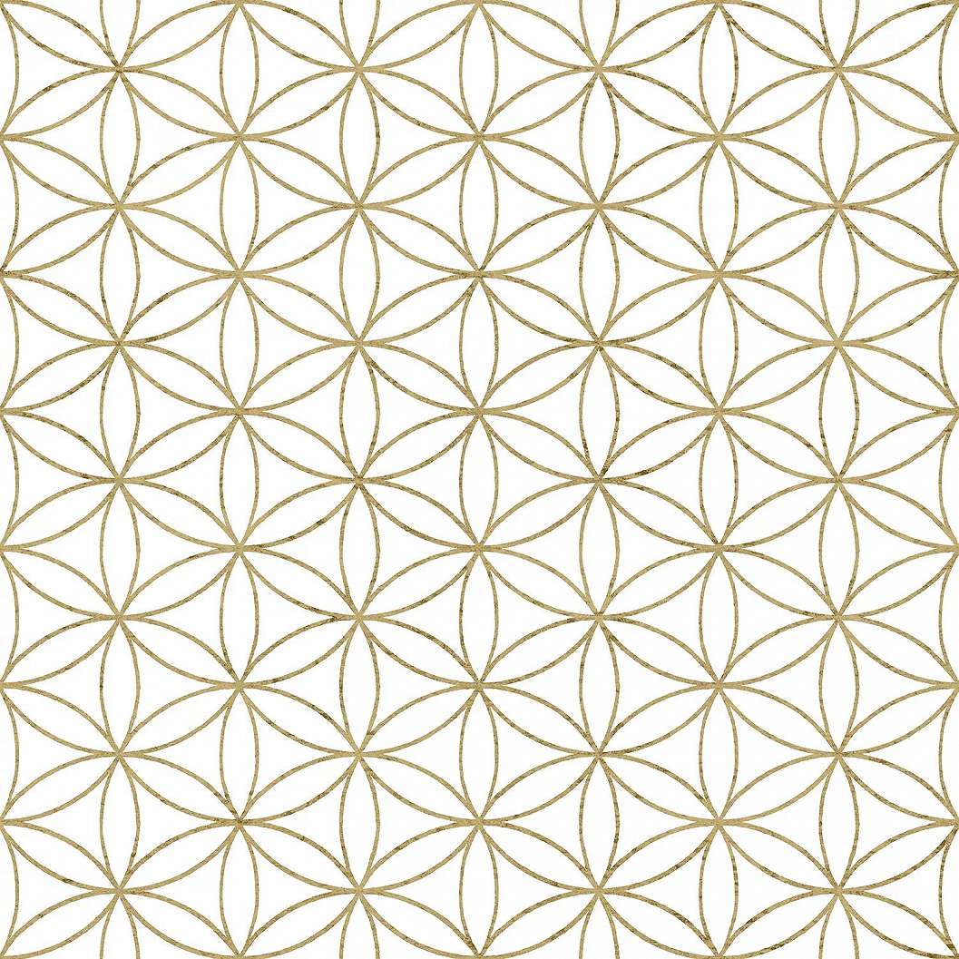 Fehér arany geometrikus mintás vlies dekor tapéta