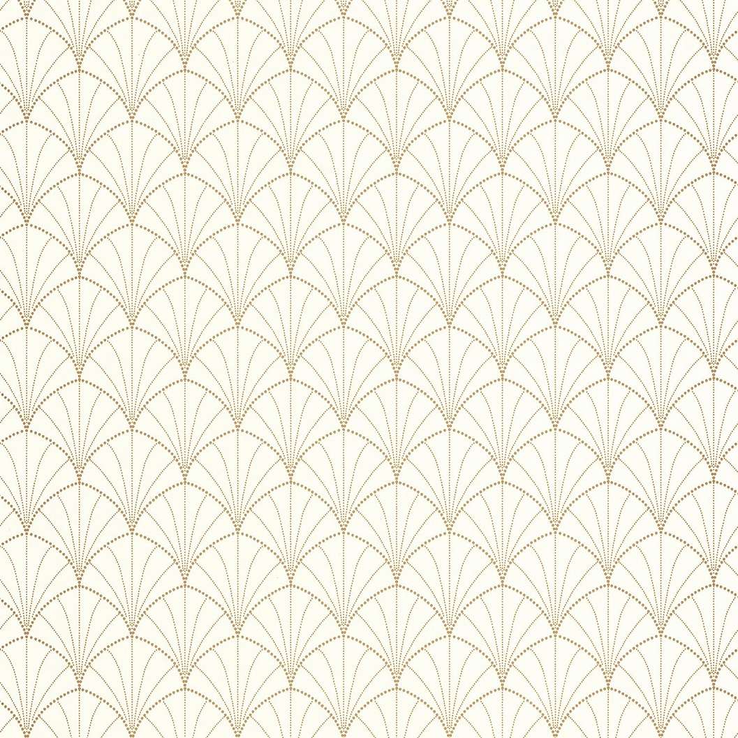 Fehér és arany art deco mintás elegáns design tapéta