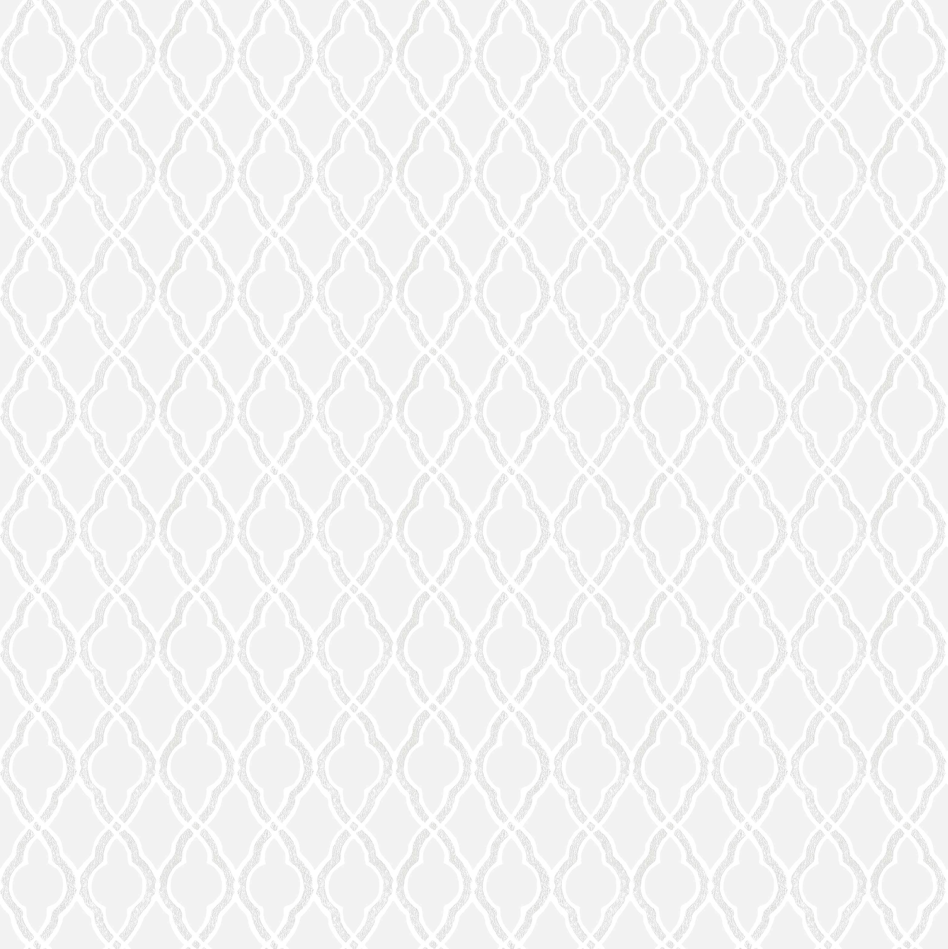 Fehér és szürke színű damaszk geometria mintás vintage stílusú design tapéta