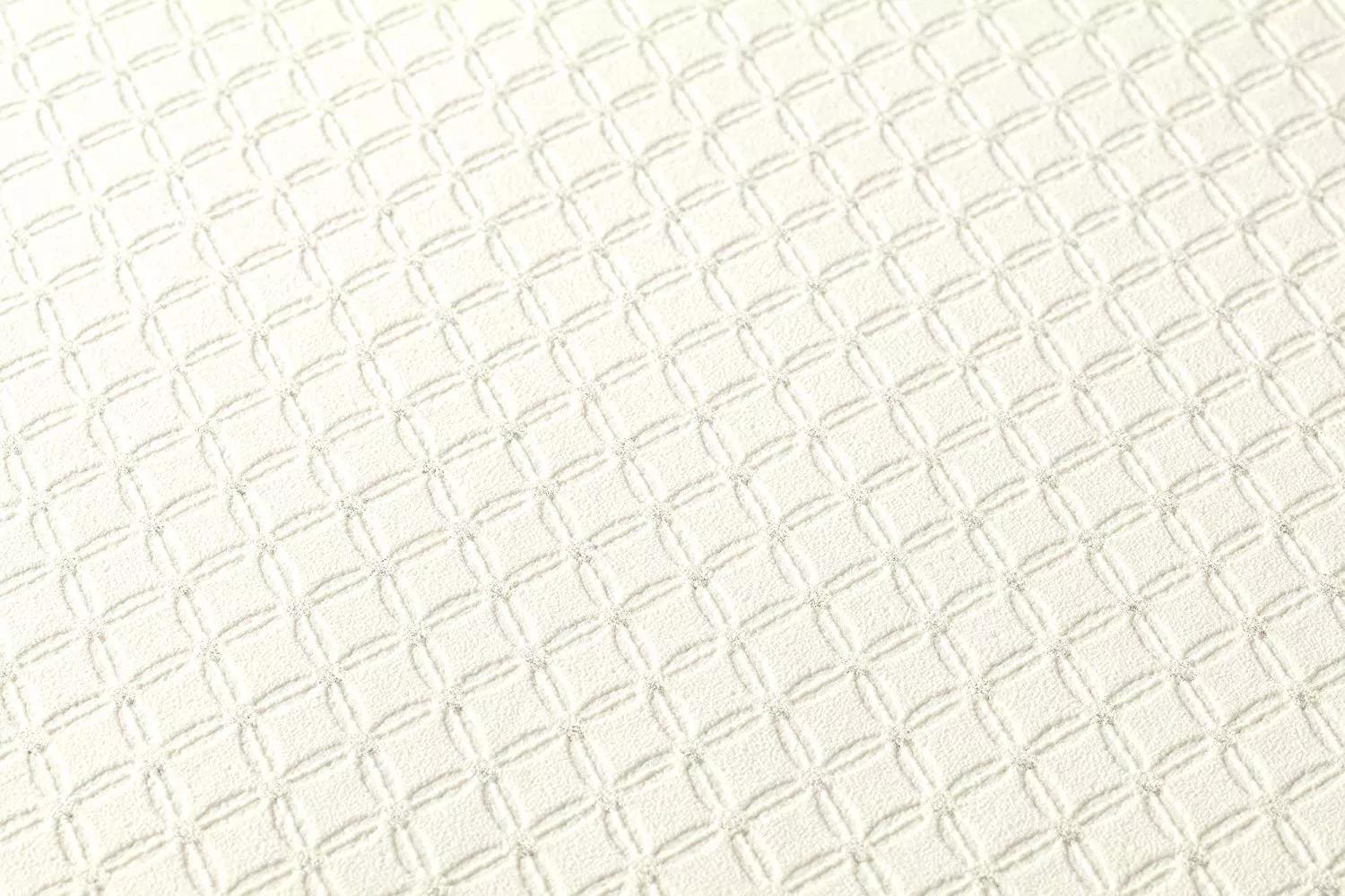 Fehér habosított felületű modern geometriai mintás tapéta