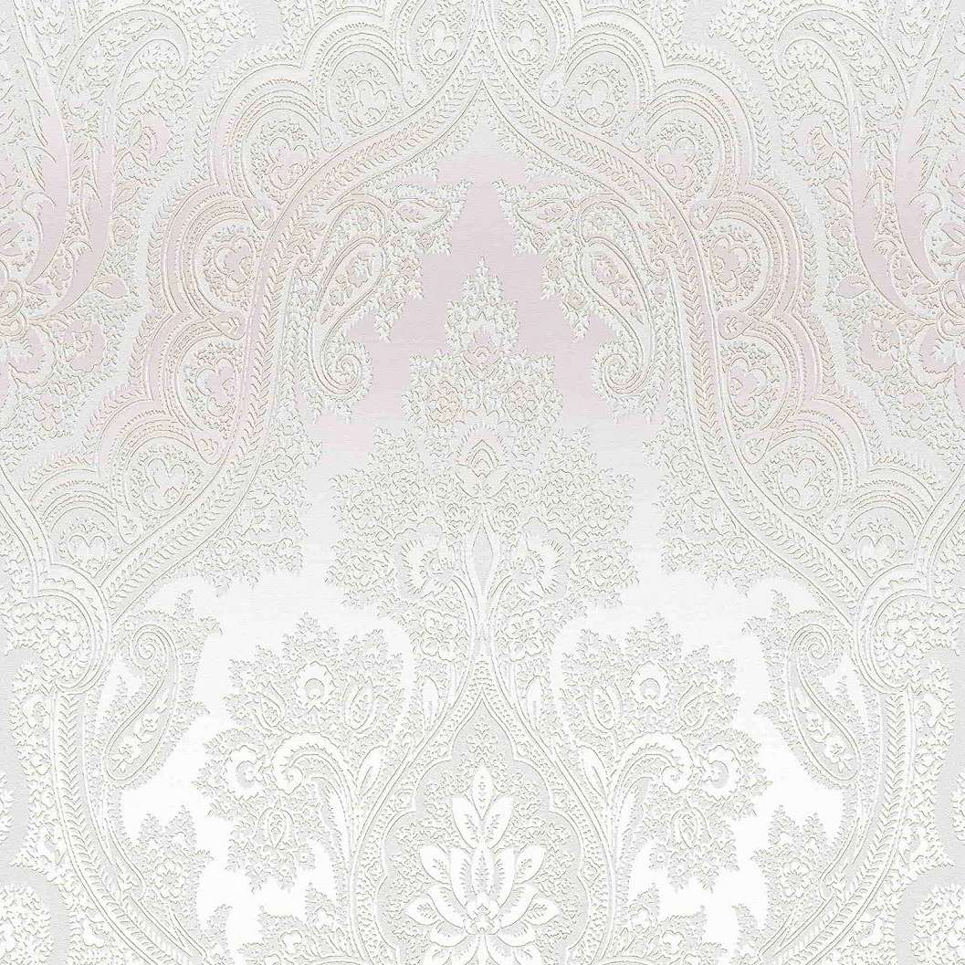Fehér keleties hangulatú design tapéta ornamentális mintával