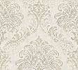 Fehér metál ezüst elegáns barokk mintás design tapéta