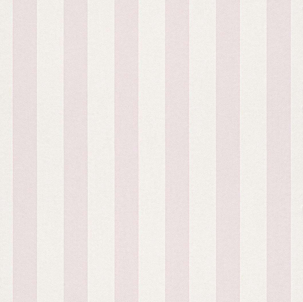 Fehér rózsaszín csíkos tapéta gyerekszobába