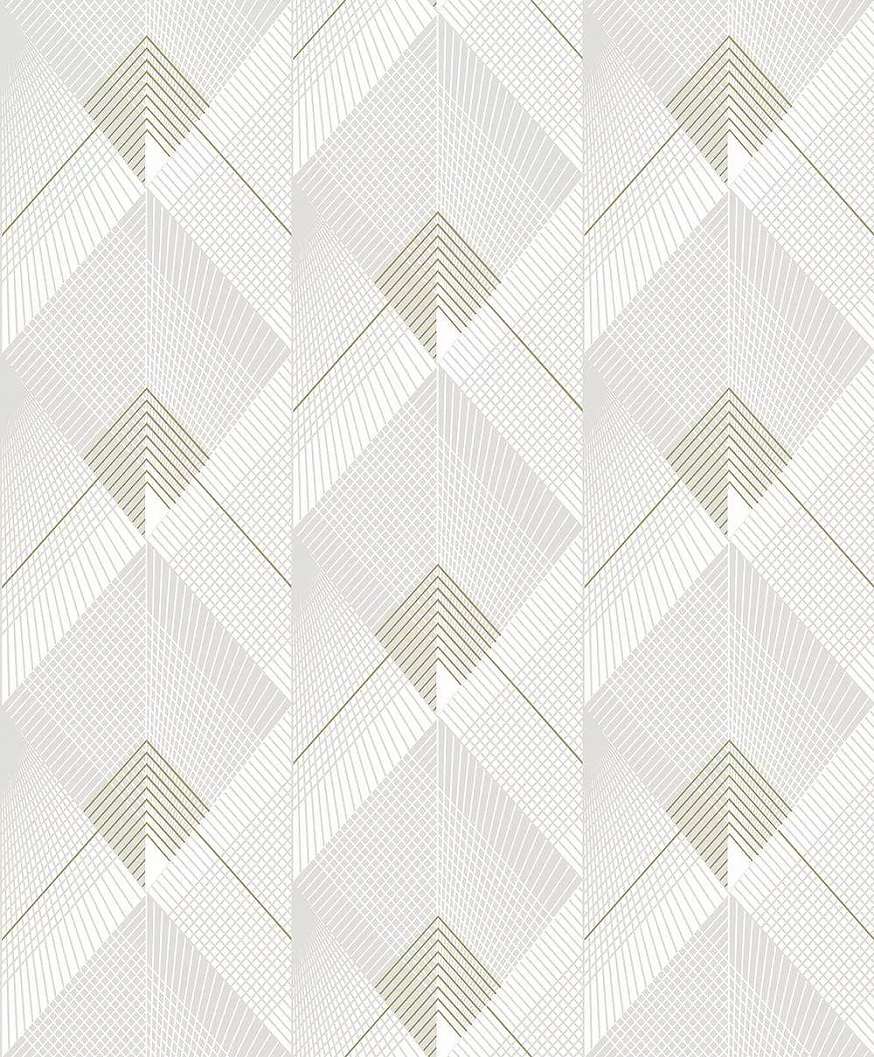 Fehér szürke high-tech geometrikus mintás vlies dekor tapéta