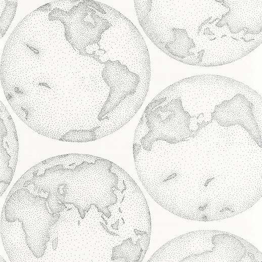 Fehér szürke skicc rajz stílusú bolygó mintás casadeco design tapéta