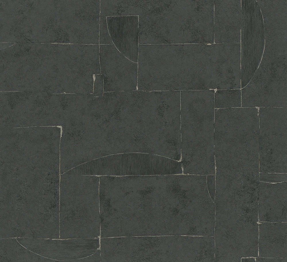 Fekete 70cm prémium design tapéta modern geometrikus mintával