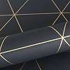 Fekete alapon arany minimalista geometria mintás design tapéta