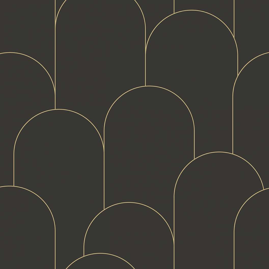 Fekete arany art deco francia dekor tapéta vinyl mosható