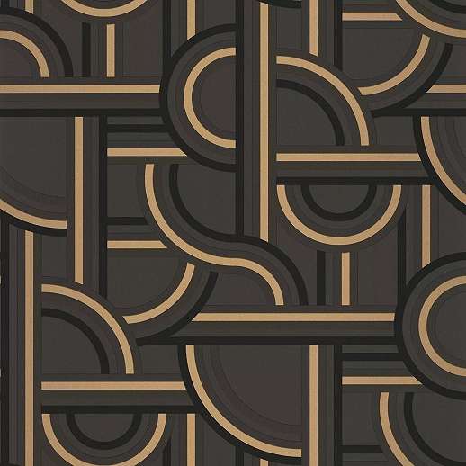 Fekete arany art deco mintás design tapéta