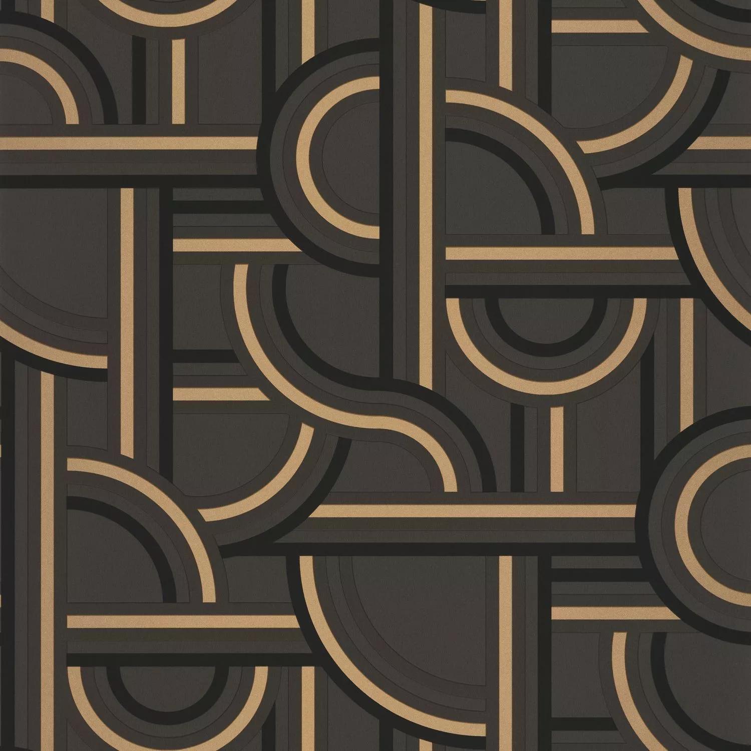 Fekete arany art deco mintás design tapéta