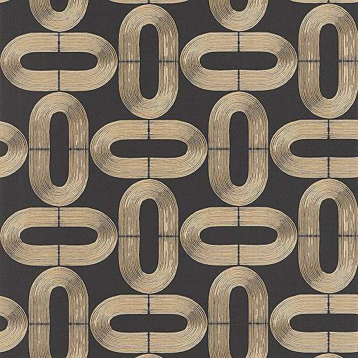 Fekete arany design tapéta geometrikus mintával
