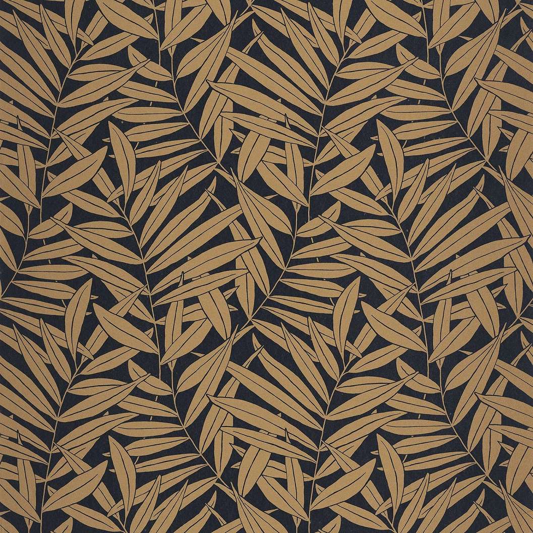 Fekete arany elegáns design tapéta leveles mintával