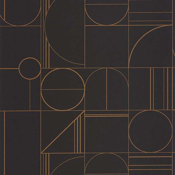 Fekete arany elegáns geometrikus vinyl tapéta