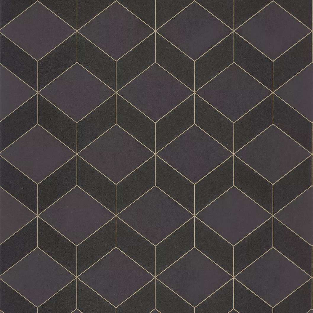Fekete arany elegáns prémium design tapéta geometrikus mintával