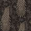 Fekete arany páva mintás vlies design tapéta