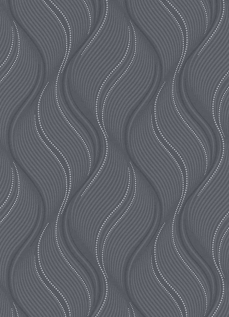 Fekete design tapéta elegáns hullám mintával